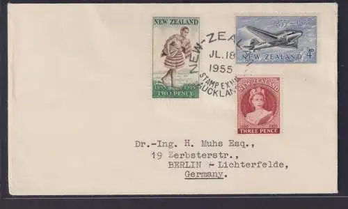 Neuseeland Brief MIFSonderstempel Philatelie Aukland Ausstellung nach Berlin