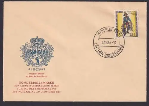 Berlin Brief 131 Philatelie Tag der Briefmarke Preussen Feldpostillon Luxus FDC