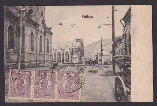 Ansichtskarte Vulcan Wolkersdorf Rumänien Strasse Nagyszeben Hermannstadt