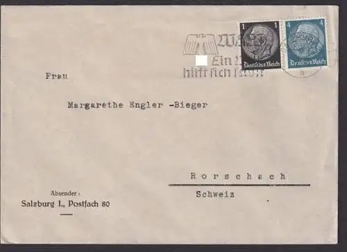 Ostmark Österreich Deutsches Reich Brief Salzburg SST WHW Ein Land hilft sich
