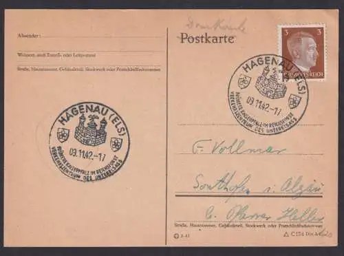 Hagenau Elsaß Deutsches Reich Postkarte SST Früherer Kaiserpfalz im Reichsforst