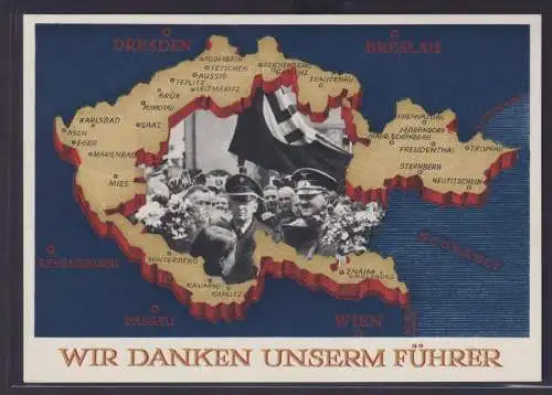 Deutsches Reich Propaganda Ganzsache Breslau Schlesien Landkarte