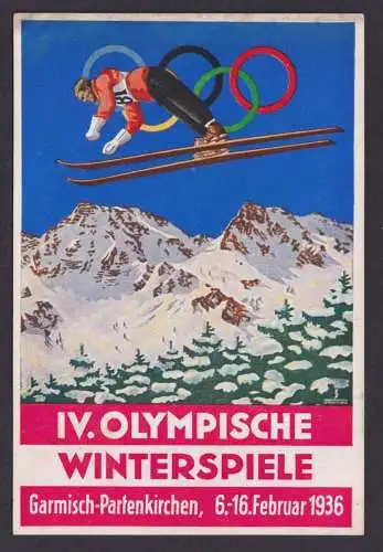 Garmisch Partenkirchen Ansichtskarte Deutsches Reich Sport Anlass XI. Olympische