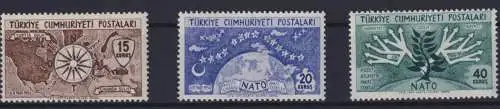 Türkei 1388-1390 Nordatlamtikpakt Luxus postfrisch MNH Kat.-Wert 20,00 1954