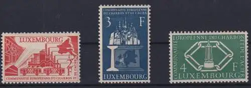 Luxemburg 552-554 Vier Jahre Montanunion 1956 Luxus postfrisch MNH Kat. 70,00