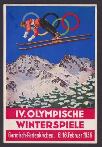 Garmisch Partenkirchen Ansichtskarte Deutsches Reich Sport Anlass XI. Olympische