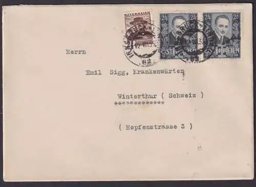 Österreich Brief MIF Dollfuß Paar Innsbruck Winterthur Schweiz