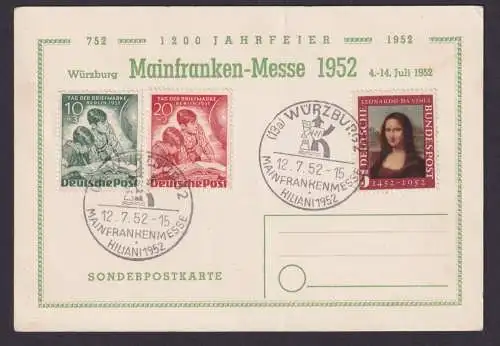 Bund Berlin attraktive Anlasskarte mit guter Frankatur Tag der Briefmarke Mona