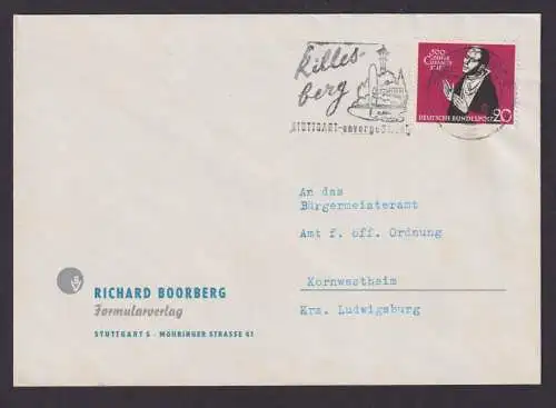 Bundesrepublik Brief EF Einzelfrankatur 301 Stuttgart 5 Kornwestheim