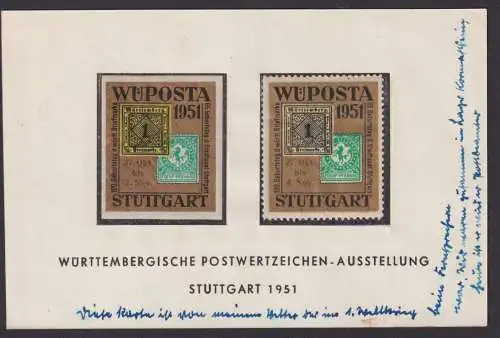 Berlin Stuttgart Philatelie WÜPOSTA Briefmarken Ausstellung EF 80 Tag der