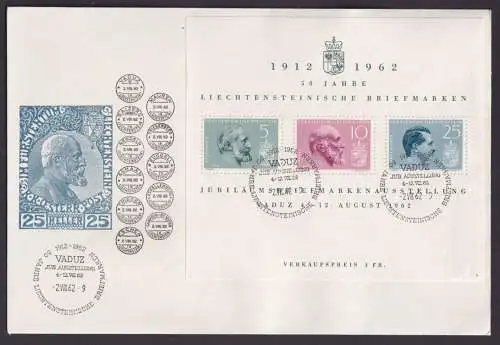 Liechtenstein Brief Philatelie 50 Jahre Briefmarken Block 6 1912-1962 FDC