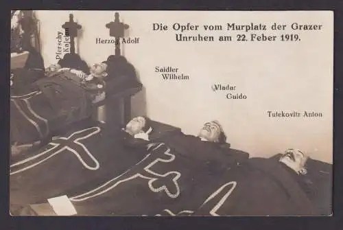 Graz Österreich Gedenken Opfer vom Murplatz Grazer Unruhen selt. Ansichtskarte