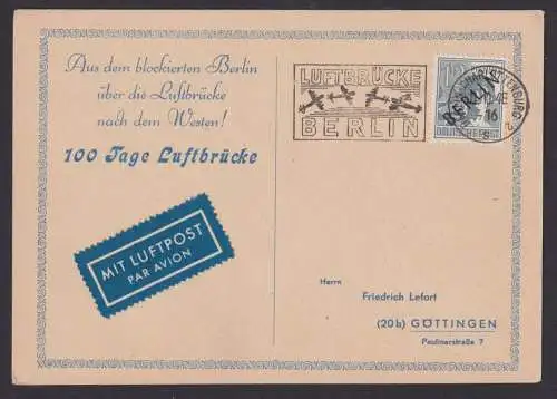 Berlin Brief EF 5 Schwarzaufdruck Stempel Luftbrücke Charlottenburg 100 Tage