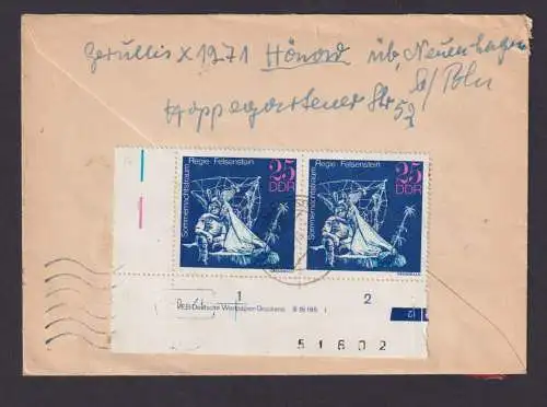 Briefmarken Druckvermerk DDR Eilboten Brief Bogenecke Eckrand Berlin Mahlsdorf n