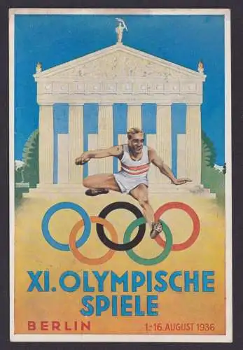 Berlin Ansichtskarte Deutsches Reich Sport Anlass XI. Olympische Spiele 1936
