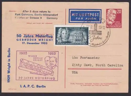 DDR Privatganzsache Käthe Kollwitz Flugpost Brief Air Mail extrem selten mit