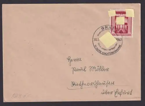 Deutsches Reich Ostmark Brief EF 829 Graz Österreich Erfurt Thüringen G. Stadt d