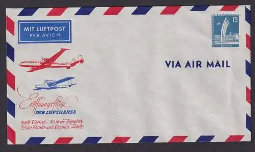 Flugpost Brief Air Mail toll gestaltete Privatganzsache Berlin Lufthansa selt.