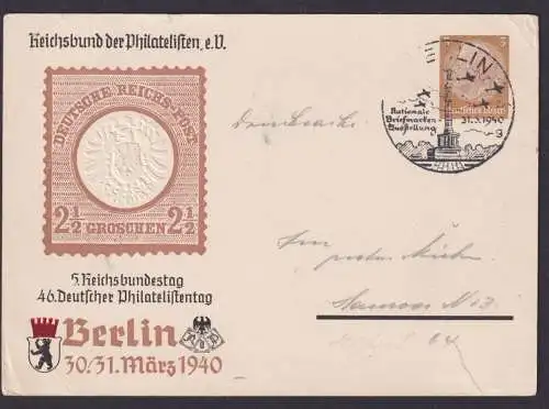 Berlin Deutsches Reich Privatganzsache Anlass Reichsbund d. Philatelisten