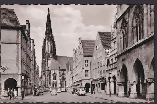 Ansichtskarte Münster Westfalen Prinzipalmarkt Lambertikirche Geschäftsstrasse