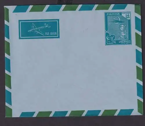 Flugpost Pakistan Ganzsache Aerogramm postal stationery cover 14 annas
