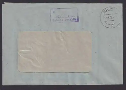 Briefmarken SBZ Brief Barfeimachung Gothe 12 Rpf. Gebühr bezahlt 11.10.1945