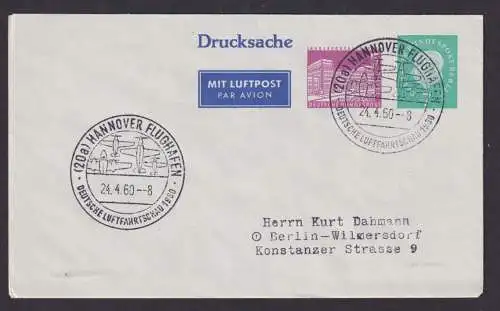 Flugpost Brief Air Mail Berlin Privatganzsache WST Bauten neben Heuss Hannover