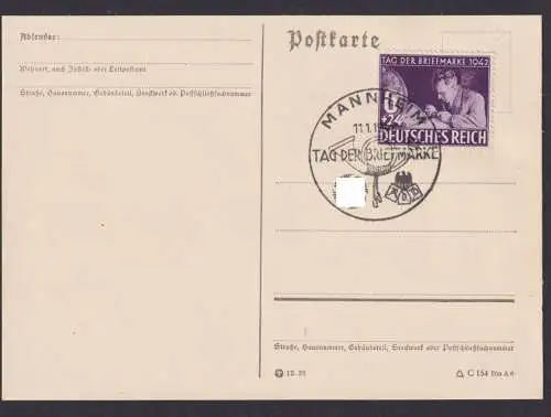 Briefmarken Deutsches Reich Philatelie SST Mannheim Tag der Briefmarke als FDC