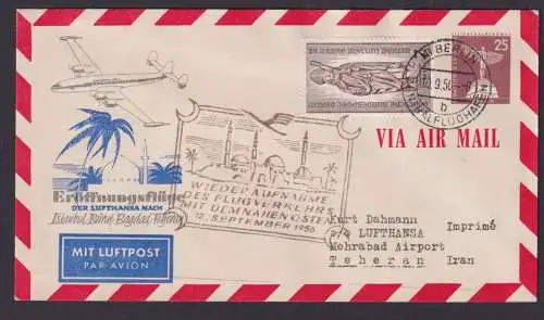 Flugpost Brief Air Mail Berlin Privatganzsache Stadtbilder Lufthansa Naher Osten