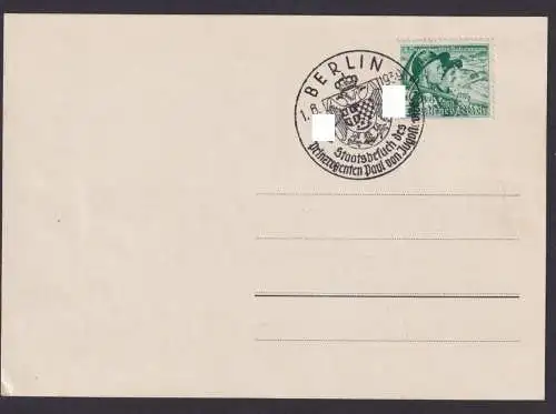 Briefmarken Deutsches Reich SST Berlin Staatsbesuch des Prinzregenten Paul von