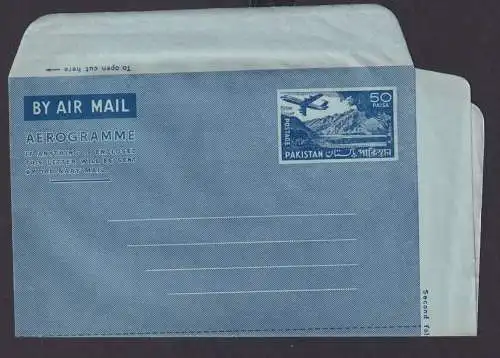 Flugpost Pakistan Ganzsache Aerogramm postal stationery cover 50 pasia