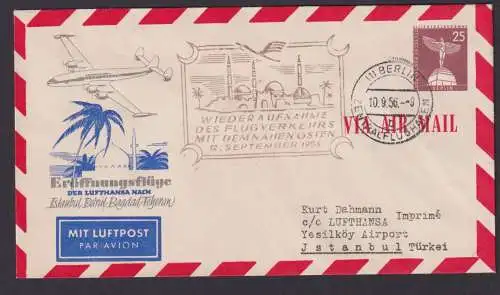 Flugpost Brief Air Mail Berlin Privatganzsache Stadtbilder Lufthansa Naher Osten