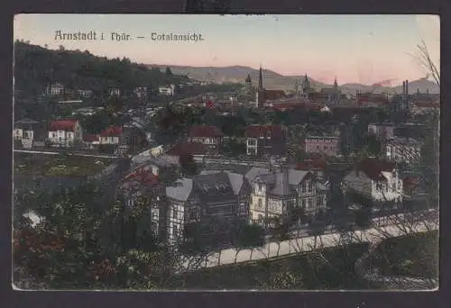 Ansichtskarte Arnstadt Thüringen Totalansicht Künstlerkarte 13.11.1912 Deutsches