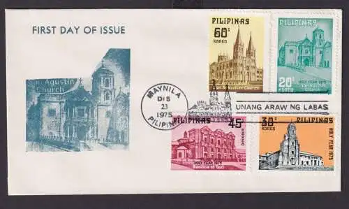 Asien Philippinen Brief Das Heilige Jahr als FDC Maynila Kirchen 23.12.1975