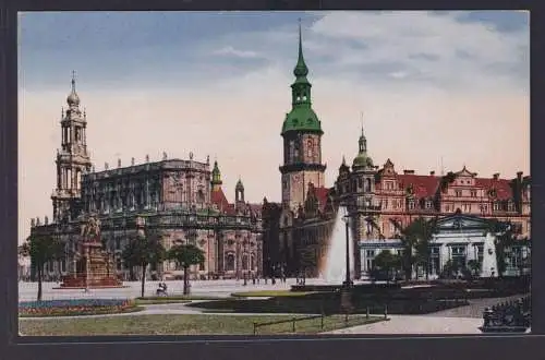 Ansichtkarte Künstlerkarte Dresden Schloss Kath. Kirche ab Sachsen nach