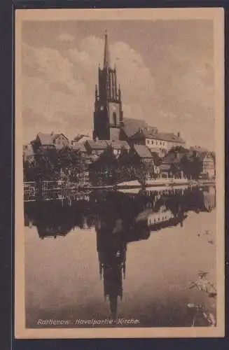 Ansichtskarte Rathenow Brandenburg Havelpartie Kirche Verlag Johann Lindenberg