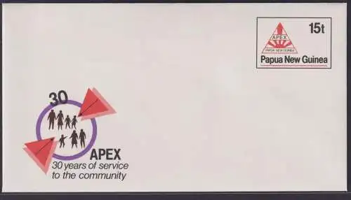 Papua Neuguinea New Guinea Ganzsache Apex 30 Years of Service postal stationery