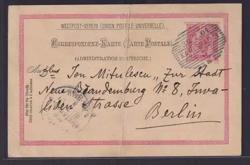 Österreich Ganzsache Kaiserreich Karlsbad Böhmen Tschechien Berlin 1901