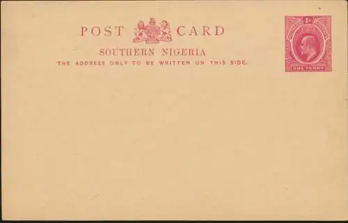 Africa Southern Nigeria Ganzsache P2 1 d. King Eduard postal stationery