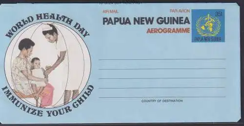Papua Neuguinea New Guinea Ganzsache Aerogramm Weltgesundheitstag postal