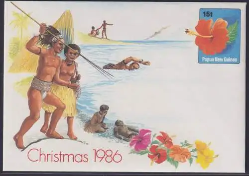 Papua Neuguinea New Guinea Ganzsache Chrismas Weihnachten 1986 postal stationery