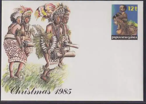 Papua Neuguinea New Guinea Ganzsache Weihnachten Christmas Ureinwohner postal