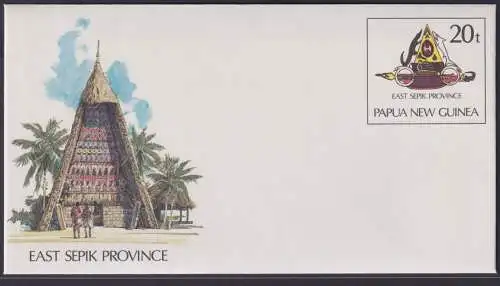 Papua Neuguinea New Guinea Ganzsache Ost Sepik Provinz Wappen postal stationery