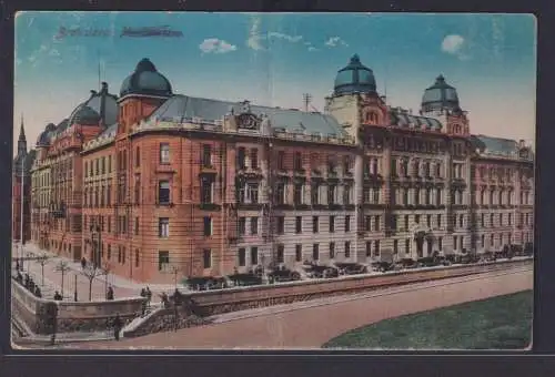 Ansichtskarte Bratislava Slowakei Regierungsgebäude Oldtimer nach Pelhrimov