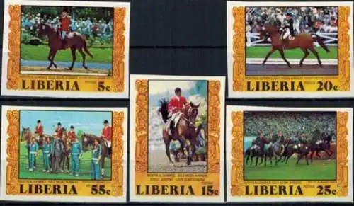 Afrika Liberia 1032-1036 B Olympia Sport Montreal Pferde Medaillengewinner