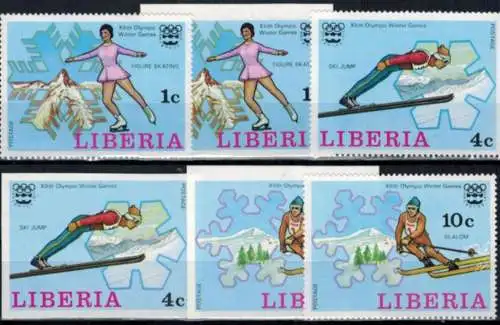 Afrika Liberia 980-985 A+B Block 79 A+B Olympia Sport Innsbruck Satz- u. Block
