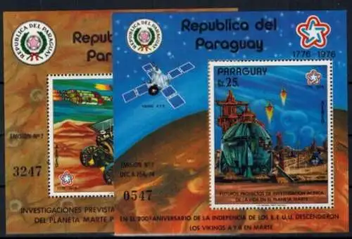 Paraguay Block 294 + 295 200 Jahre USA Raumfahrt postfrisch MNH Kat.-Wert 60,00