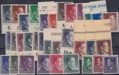 Briefmarken Besetzung Generalgouvernement alle 6 Hitler Ausgaben mit 86-88 B oft