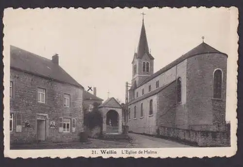 Ansichtskarte Wellin Belgien Kirche Cafe