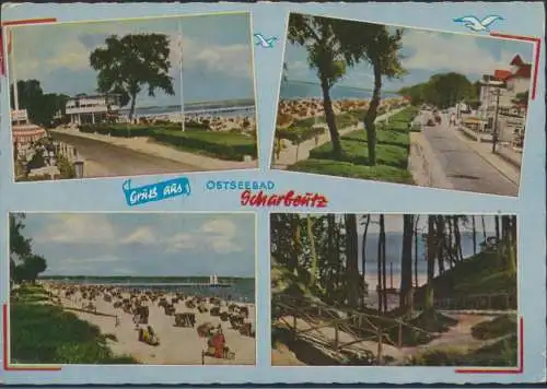 Ansichtskarte Foto Strandpromenade Ostseebad Scharbeutz nach Frankfurt 1961